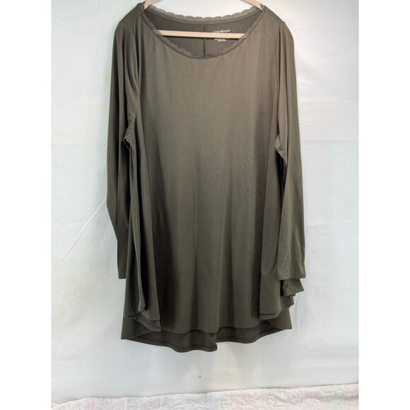 Lane Bryant 18/20 women’s long sleeve tunic green/brown - Picture 1 of 8
